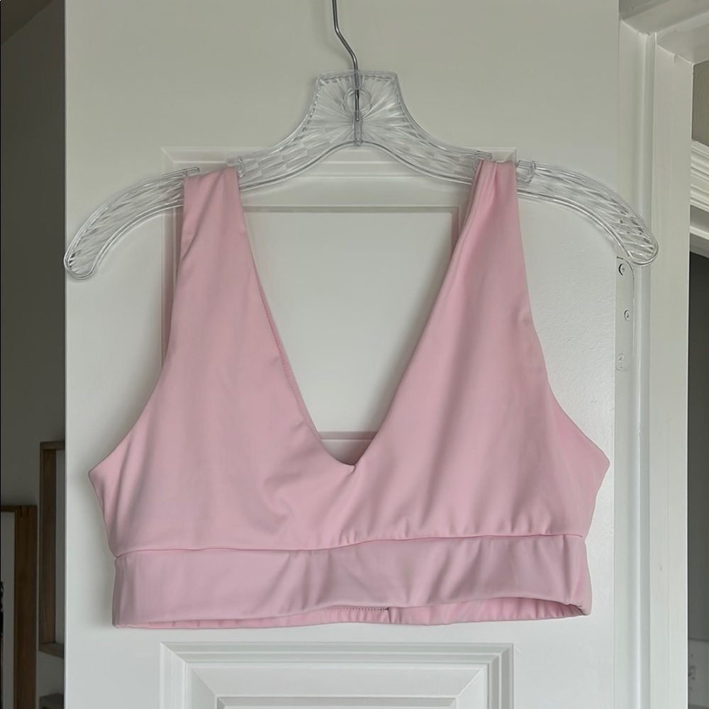Daily Drills Pink V-Neck Sports Bra